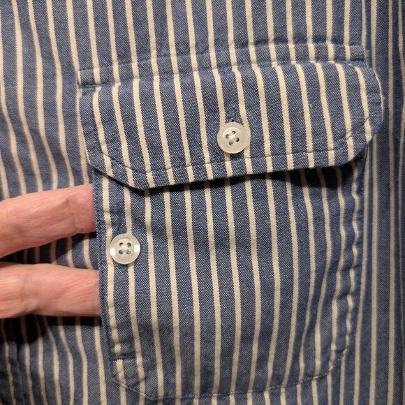 Five Four Long Sleeve Button Down Blue/White Stripe Size 2XL - Picture 7 of 13